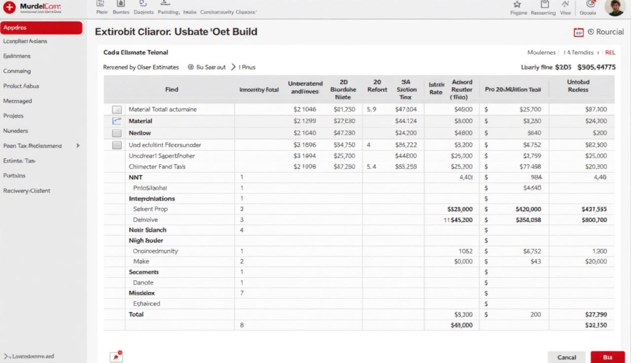 Estimate Builder - Line items, templates, and automatic calculations