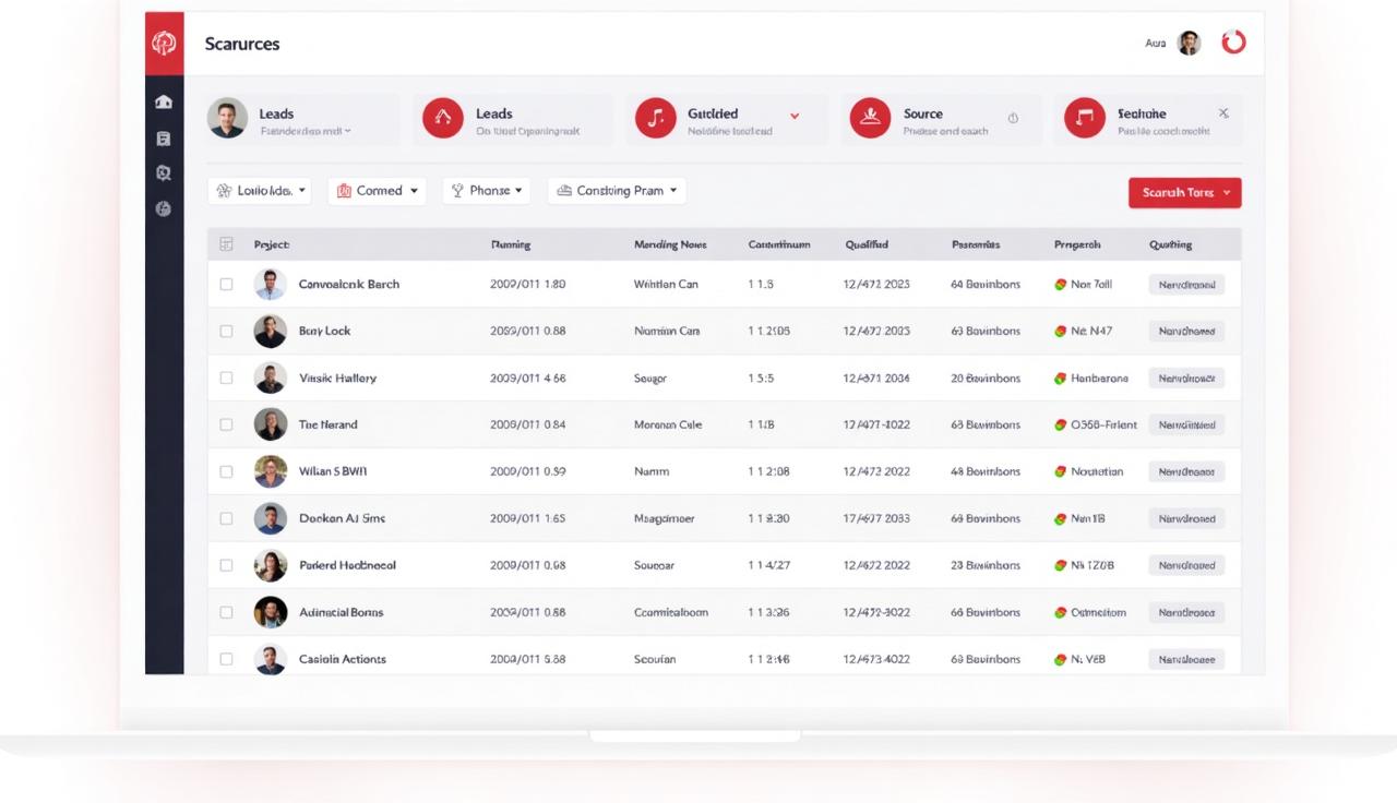 Lead Dashboard - Incoming leads with status and source tracking
