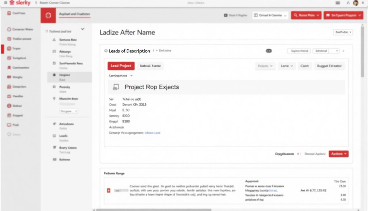 Lead Detail - Full contact info, project scope, and follow-up history
