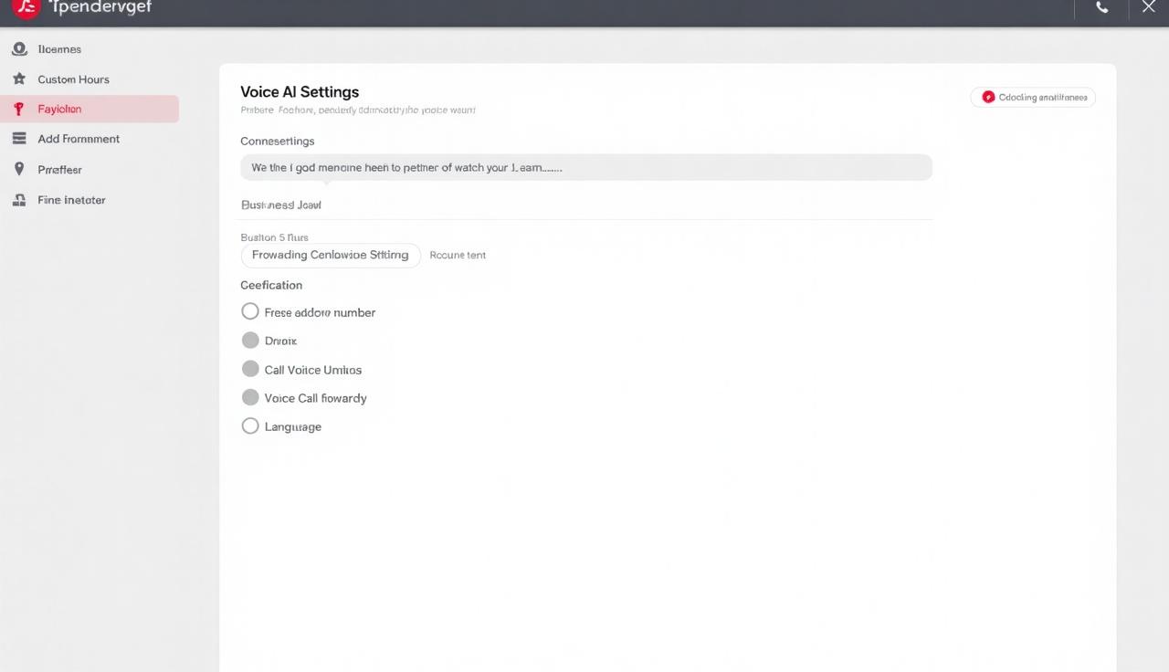 AI Settings - Customize greetings, hours, and call routing